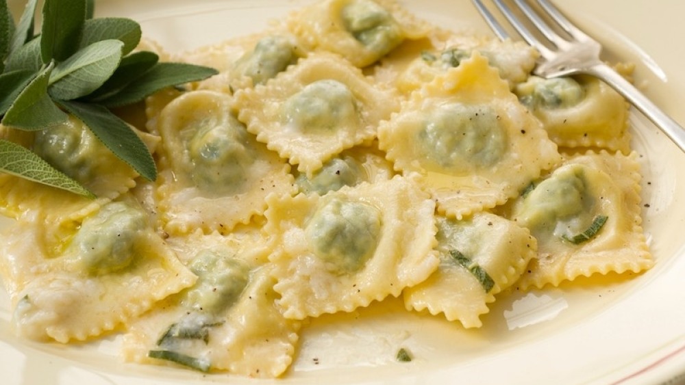 Ravioli with butter and sage sauce;  a marriage made in heaven!