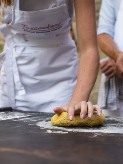 Tuscookany Cooking lesson in Tuscany kneading dough one  day cooking class