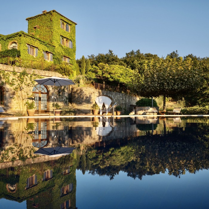 Tuscookany Tuscany cooking schools solar heated pool at Torre del Tartufo